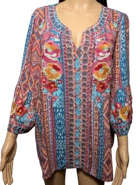 Embroidered Tunic Blouse Women's 2X